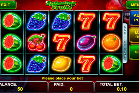 Spinning Fruits Green Tube Casino Slots 