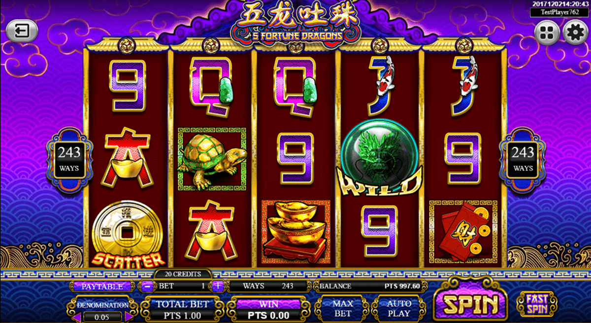 5 fortune dragons spadegaming casino slots 