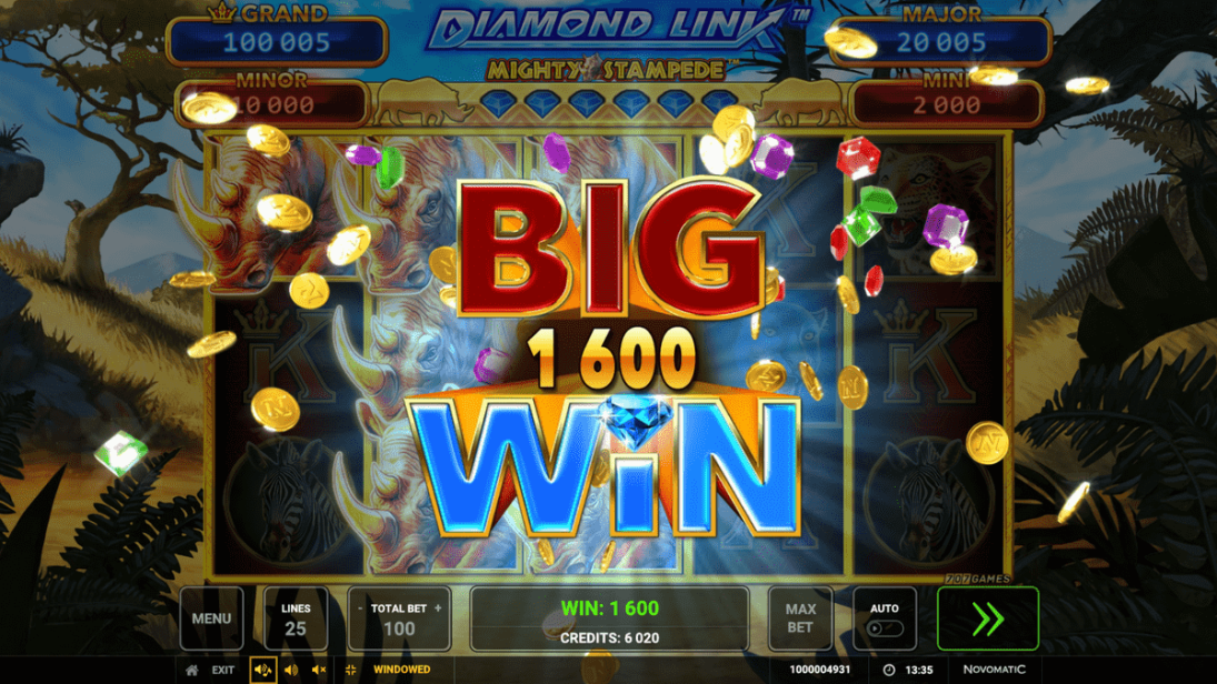 Diamond Link Mighty Stampede Big Win 