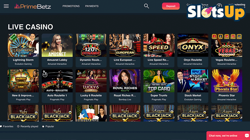 PrimeBetz Live Casino