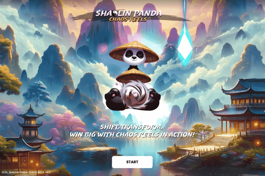Shaolin Panda Chaos Reels Start Screen 