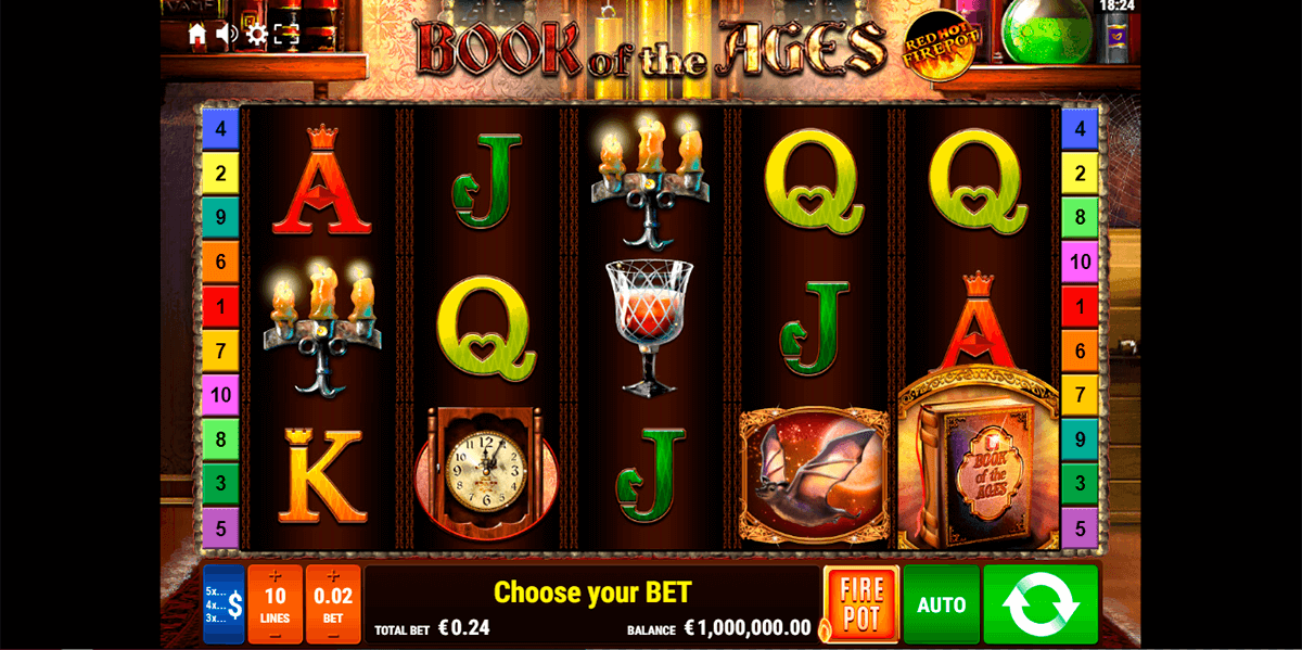 book of the ages red hot firepot gamomat casino slots 