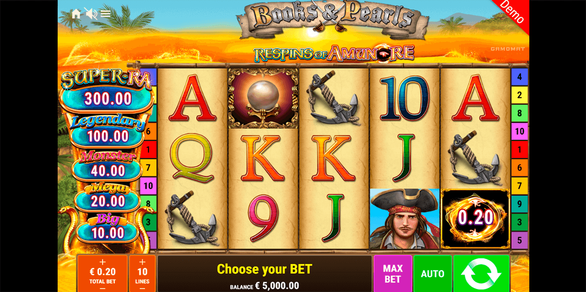 books and pearls respins of amunre gamomat casino slots 