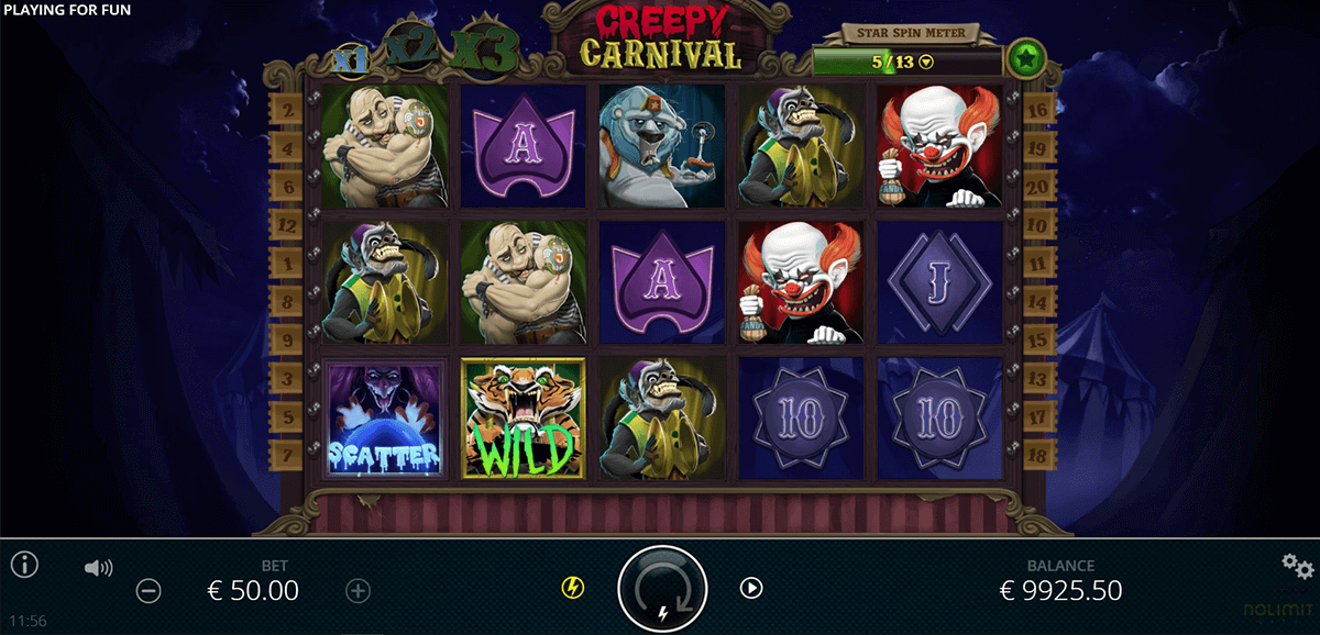 creepy carnival nolimit city casino slots 