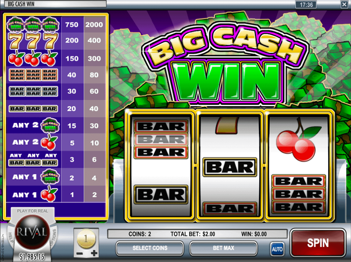Big Cash Win Rival Casino Slots 