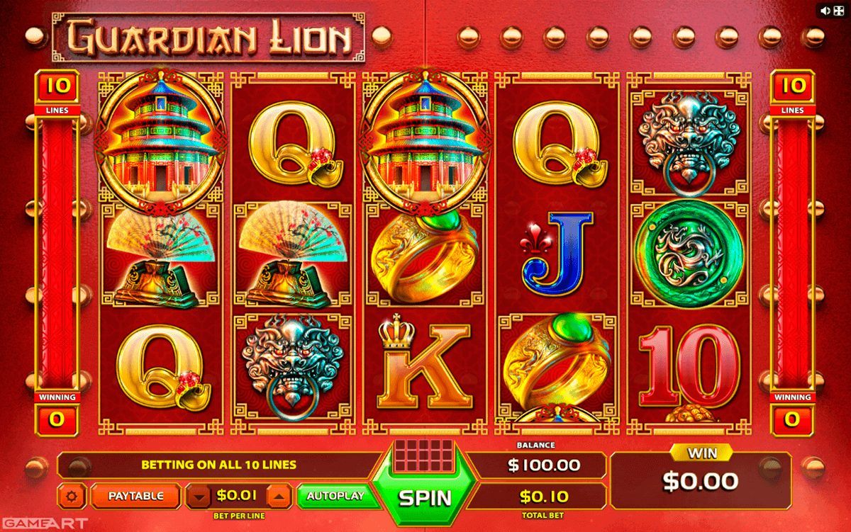 guardian lion gameart slot machine 