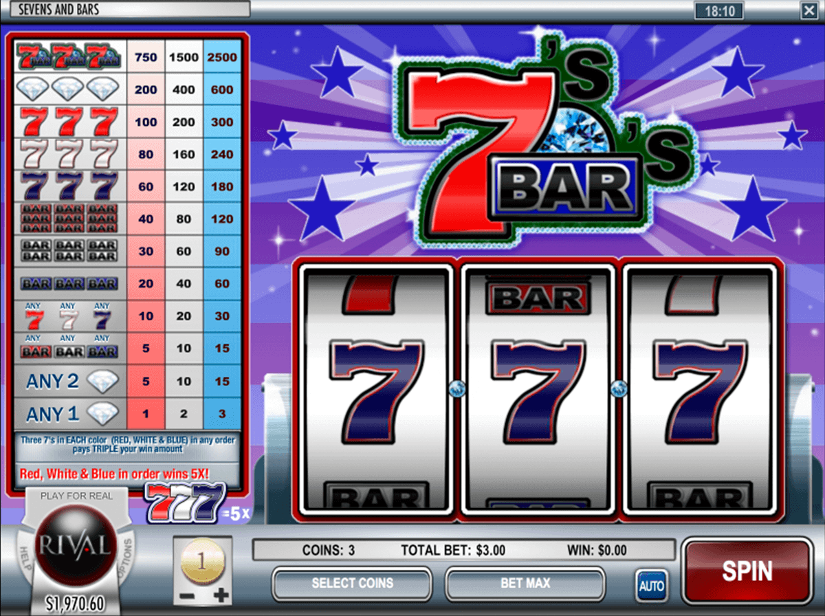 sevens and bars rival casino slots 