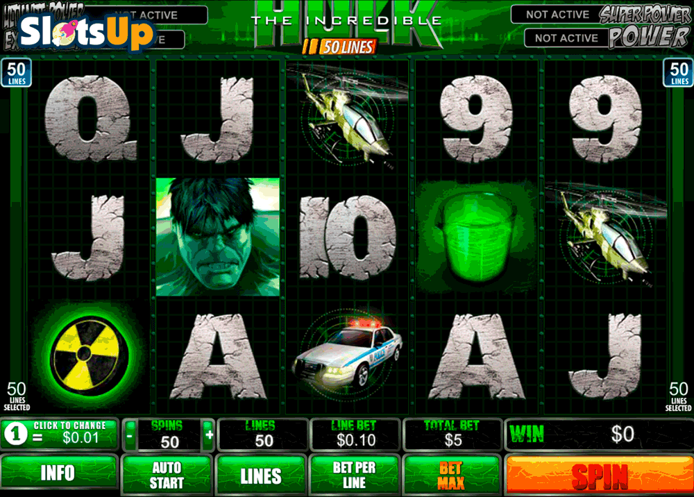 the incredible hulk 50 lines playtech casino slots 