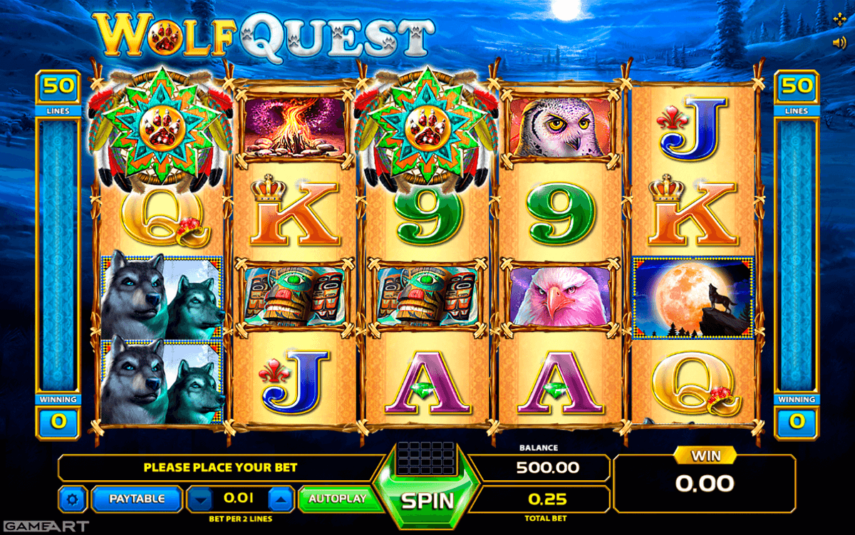 wolf quest gameart slot machine 