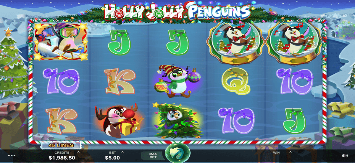 holly jolly penguins microgaming casino slots 
