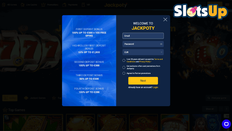 Jackpoty Casino Login