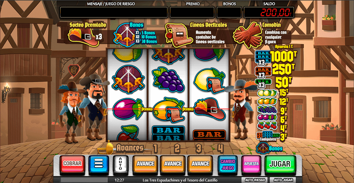 los tres espadachinies y el tesoro del castillo mga casino slots 