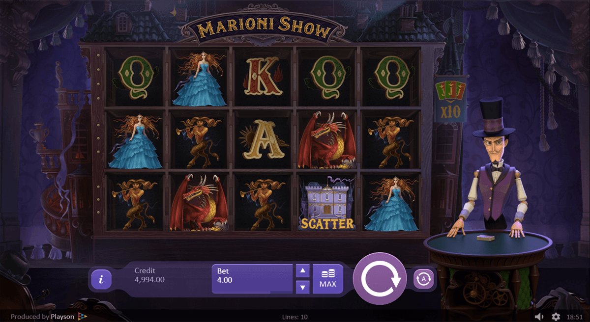 marioni show playson casino slots 