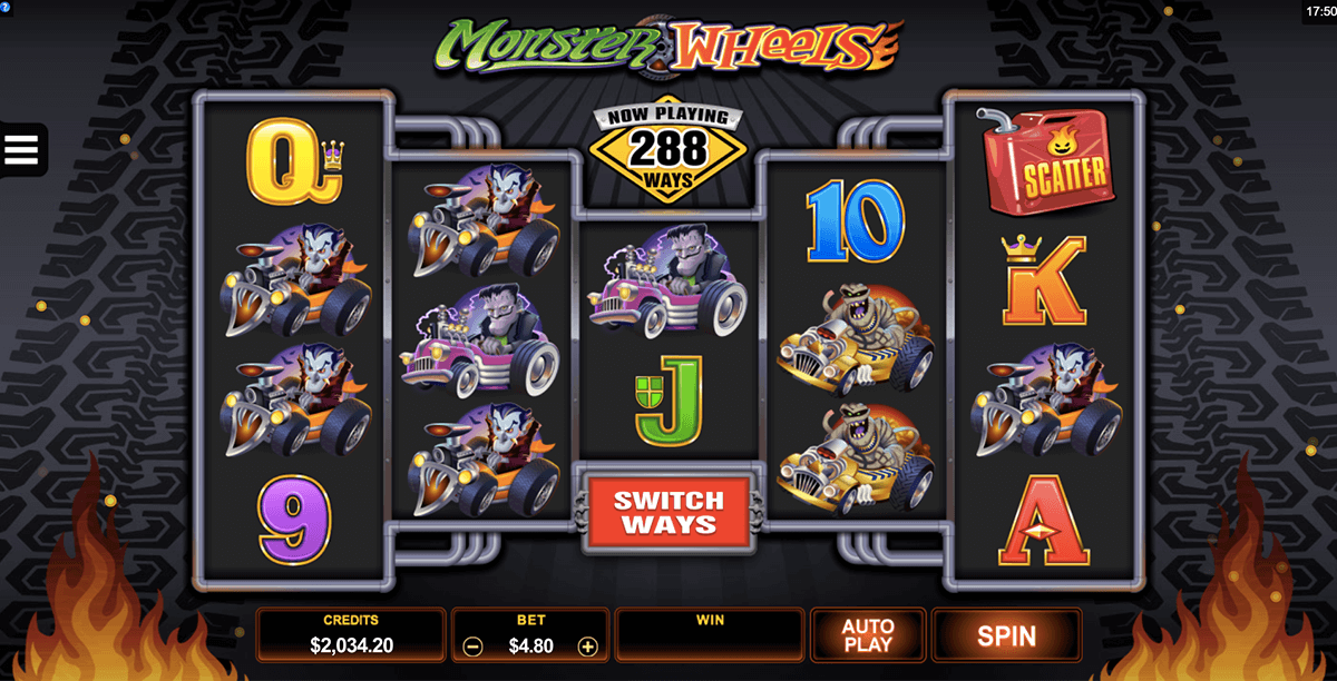monster wheels microgaming casino slots 