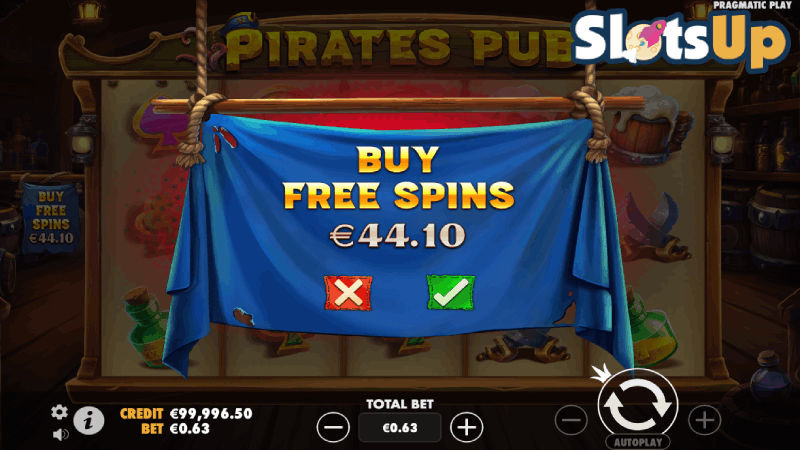 Función de compra de bonificación de Pirates Pub