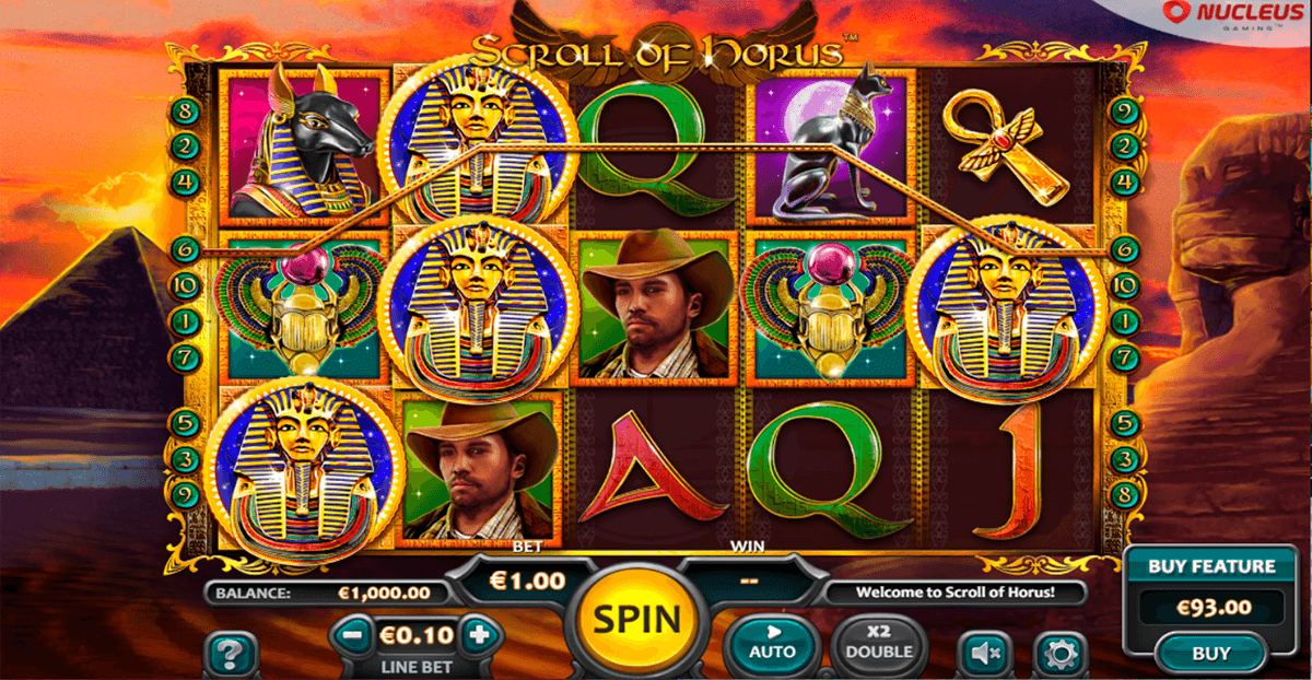 scroll of horus nucleus gaming casino slots 