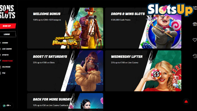 Sons Of Slots Online Casino Promotions