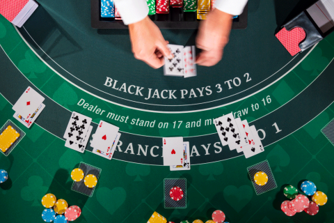 Top View Of Blackjack Table 